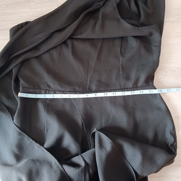 Venus One-Shoulder Draped Front Black Special Occasion Jumpsuit, Women's 10 - Picture 6 of 13